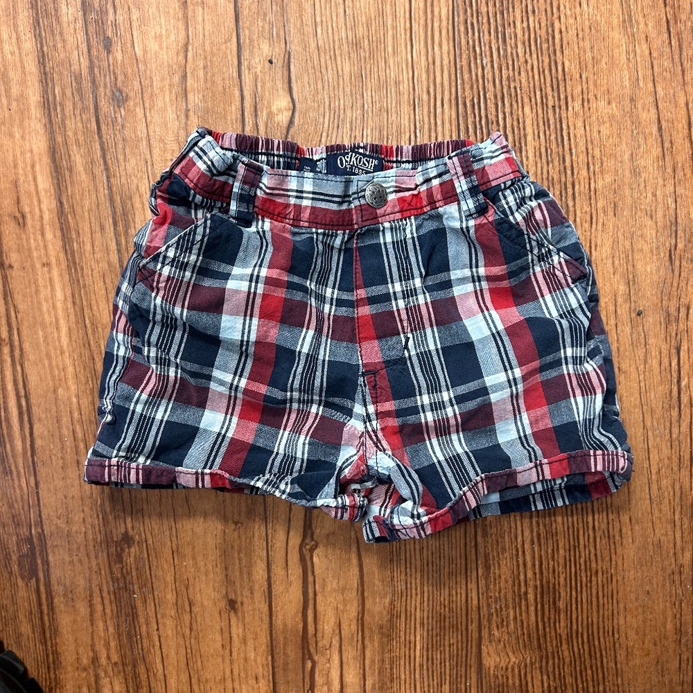 (3/$30) Oshkosh 18m blue & red plaid shorts